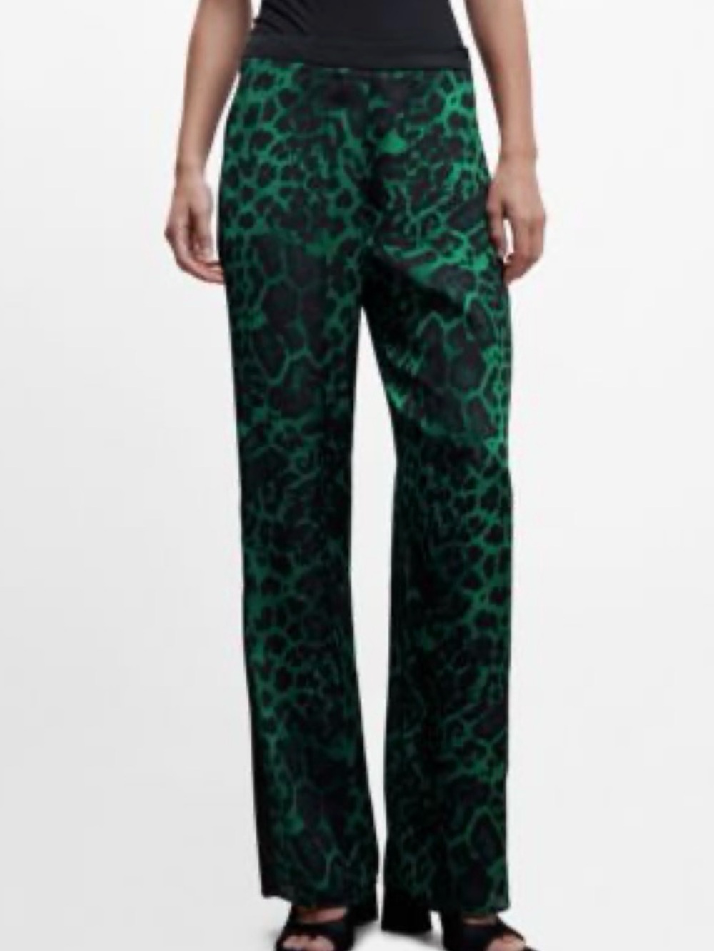 Mango Fluid Animal Print Pants